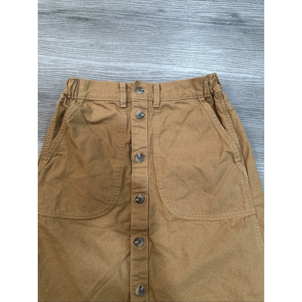 Patagonia Point Reyes Canvas Skirt Denim Size Xs Brown Button Front Denim A Line - Picture 2 of 9